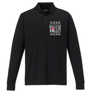 Balls Of Volley Xmas Volleyball Ugly Christmas Gift Funny Gift Performance Long Sleeve Polo