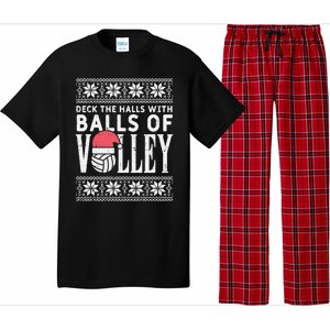 Balls Of Volley Xmas Volleyball Ugly Christmas Gift Funny Gift Pajama Set