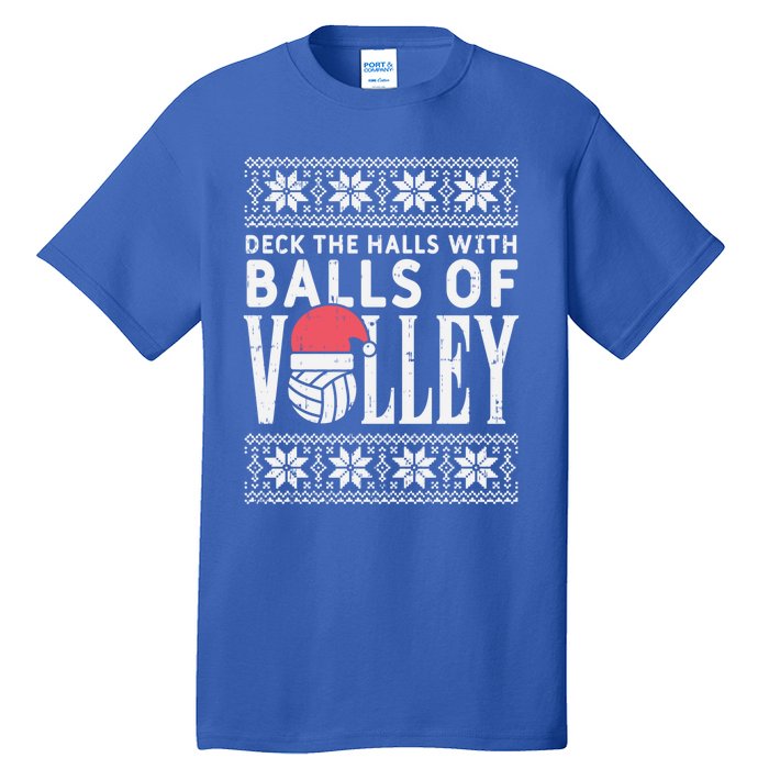 Balls Of Volley Xmas Volleyball Ugly Christmas Gift Funny Gift Tall T-Shirt