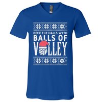 Balls Of Volley Xmas Volleyball Ugly Christmas Gift Funny Gift V-Neck T-Shirt