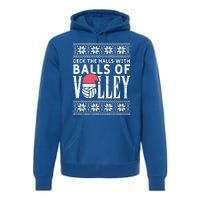 Balls Of Volley Xmas Volleyball Ugly Christmas Gift Funny Gift Premium Hoodie