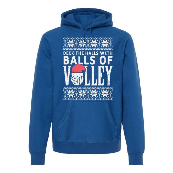 Balls Of Volley Xmas Volleyball Ugly Christmas Gift Funny Gift Premium Hoodie