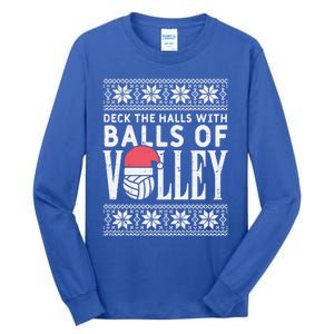 Balls Of Volley Xmas Volleyball Ugly Christmas Gift Funny Gift Tall Long Sleeve T-Shirt