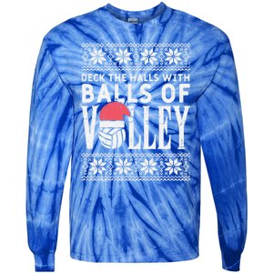 Balls Of Volley Xmas Volleyball Ugly Christmas Gift Funny Gift Tie-Dye Long Sleeve Shirt