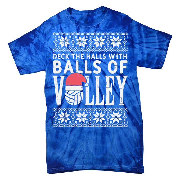 Balls Of Volley Xmas Volleyball Ugly Christmas Gift Funny Gift Tie-Dye T-Shirt