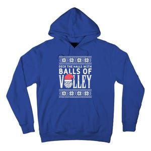 Balls Of Volley Xmas Volleyball Ugly Christmas Gift Funny Gift Tall Hoodie