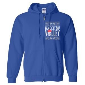 Balls Of Volley Xmas Volleyball Ugly Christmas Gift Funny Gift Full Zip Hoodie