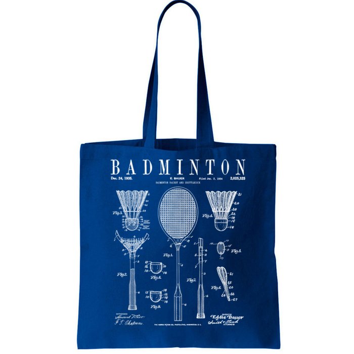 Badminton Old Vintage Patent Drawing Print Cute Gift Tote Bag