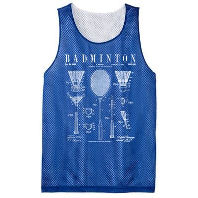 Badminton Old Vintage Patent Drawing Print Cute Gift Mesh Reversible Basketball Jersey Tank