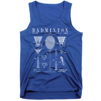 Badminton Old Vintage Patent Drawing Print Cute Gift Tank Top