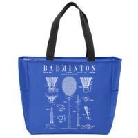 Badminton Old Vintage Patent Drawing Print Cute Gift Zip Tote Bag