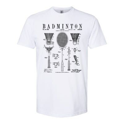 Badminton Old Vintage Patent Drawing Print Cute Gift Softstyle® CVC T-Shirt