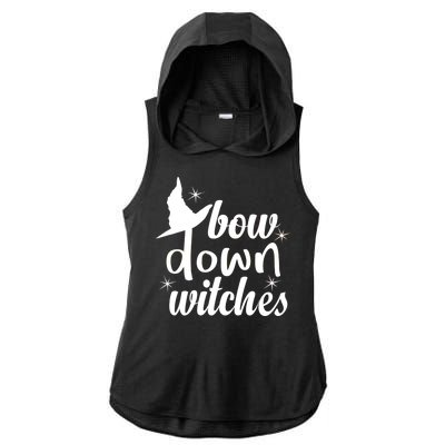 Bow Down Witches Ladies PosiCharge Tri-Blend Wicking Draft Hoodie Tank