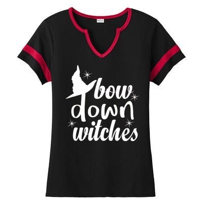 Bow Down Witches Ladies Halftime Notch Neck Tee