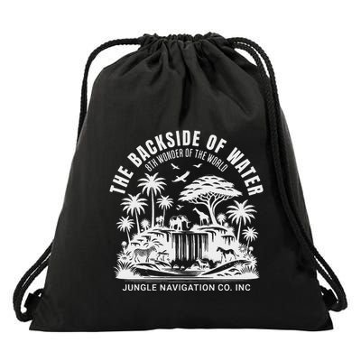 Backside Of Water Cruise Through The Jungle Theme Park Ride Drawstring Bag