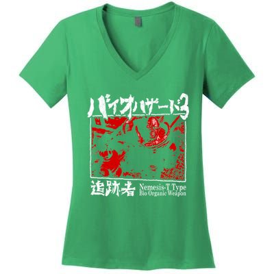 Bio Organic Weapon T Type Red Women's V-Neck T-Shirt