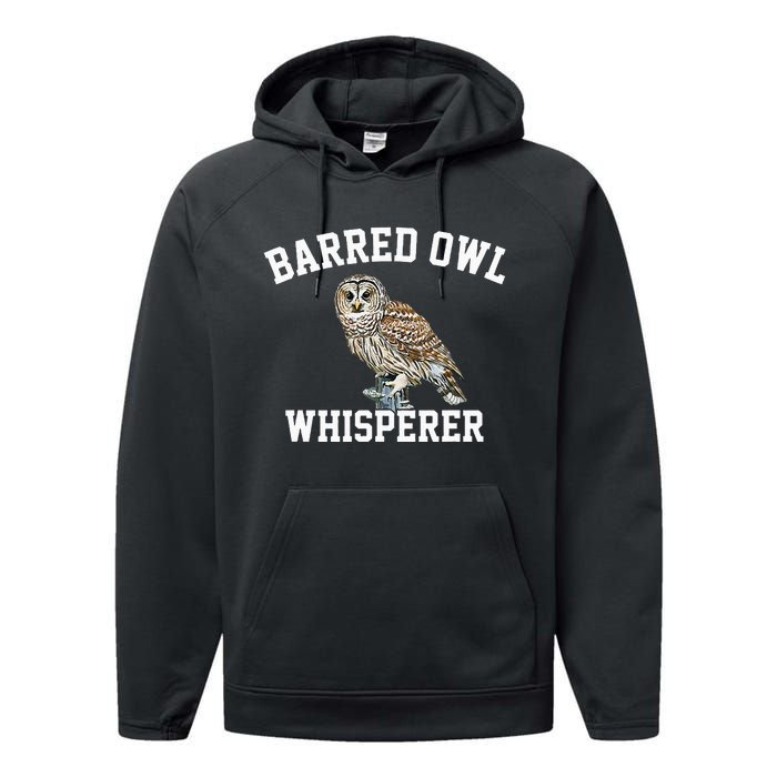 Barred Owl Whisperer Barred Owl Performance Fleece Hoodie