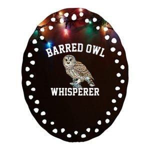 Barred Owl Whisperer Barred Owl Ceramic Oval Ornament