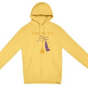 Broom Of Witch Halloween Night Come We Fly Meaningful Gift Premium Pullover Hoodie