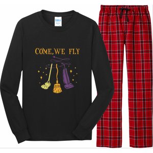 Broom Of Witch Halloween Night Come We Fly Meaningful Gift Long Sleeve Pajama Set