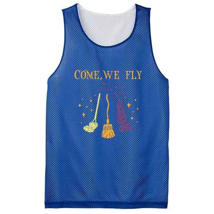 Broom Of Witch Halloween Night Come We Fly Meaningful Gift Mesh Reversible Basketball Jersey Tank