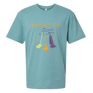 Broom Of Witch Halloween Night Come We Fly Meaningful Gift Sueded Cloud Jersey T-Shirt