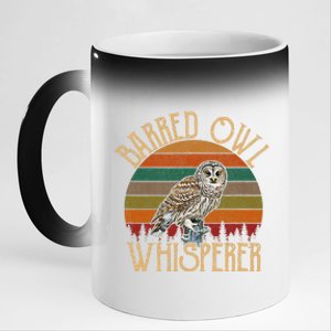 Barred Owl Whisperer, Barred Owl 11oz Black Color Changing Mug