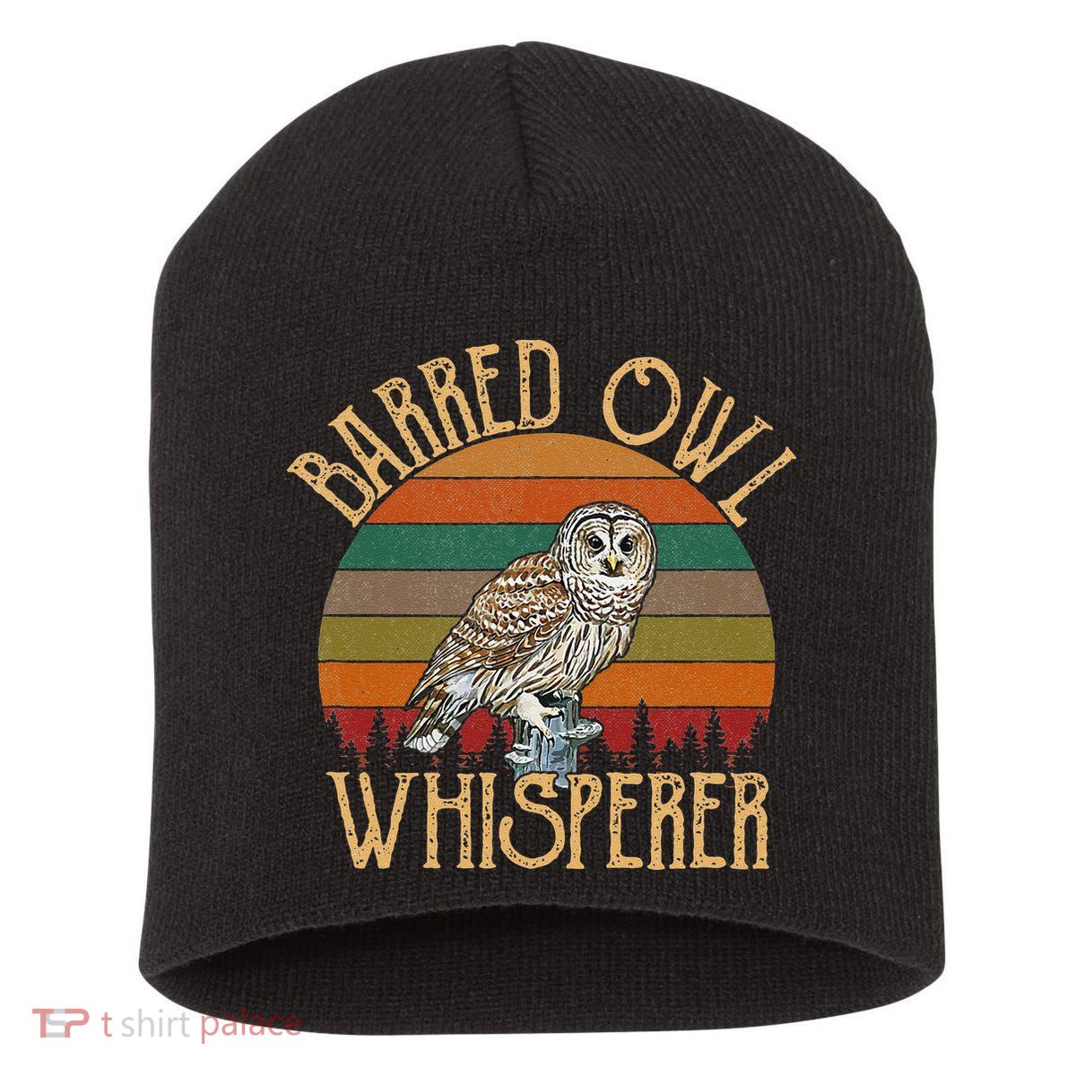 Barred Owl Whisperer, Barred Owl Short Acrylic Beanie
