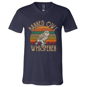 Barred Owl Whisperer, Barred Owl V-Neck T-Shirt