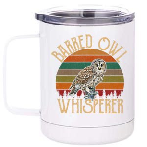 Barred Owl Whisperer, Barred Owl 12 oz Stainless Steel Tumbler Cup