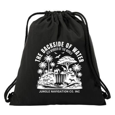 Backside Of Water Cruise Through The Jungle Theme Park Ride Drawstring Bag