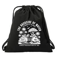 Backside Of Water Cruise Through The Jungle Theme Park Ride Drawstring Bag