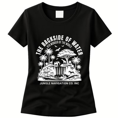 Backside Of Water Cruise Through The Jungle Theme Park Ride Womens T-Shirt