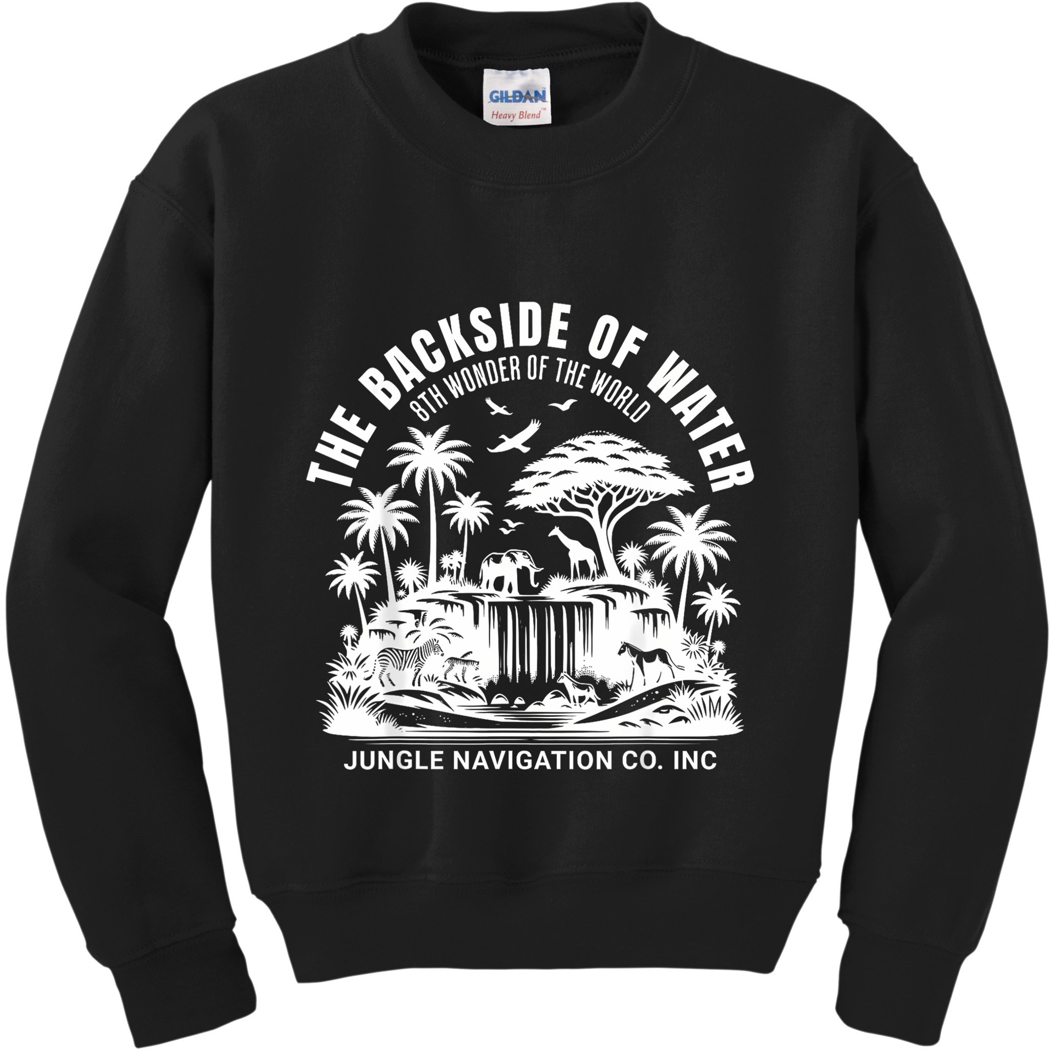 Backside Of Water Cruise Through The Jungle Theme Park Ride Kids Sweatshirt