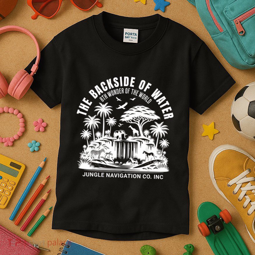 Backside Of Water Cruise Through The Jungle Theme Park Ride Kids T-Shirt