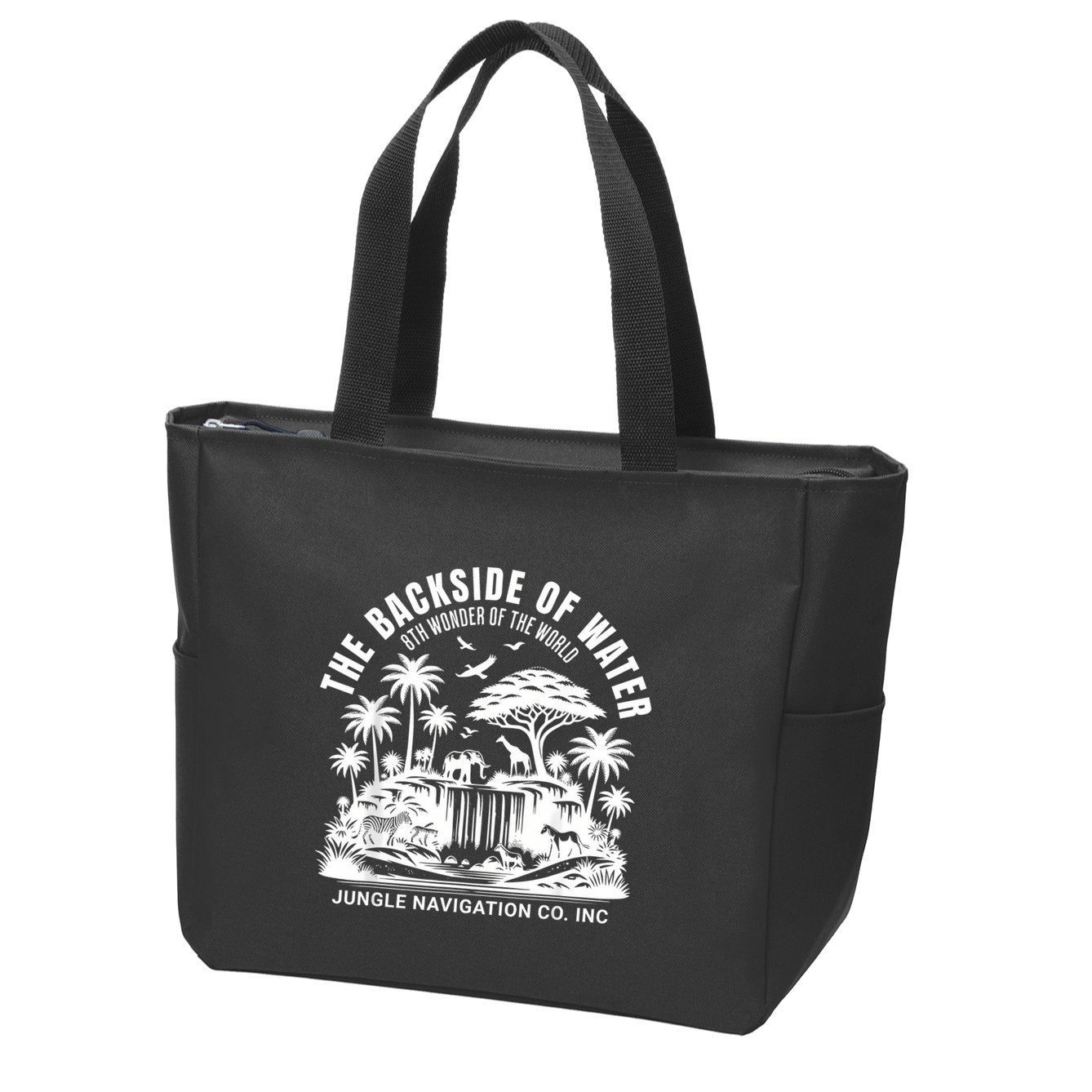 Backside Of Water Cruise Through The Jungle Theme Park Ride Zip Tote Bag