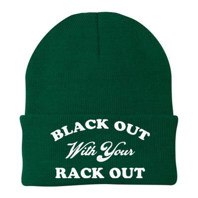 Black Out With Your Rack Out Funny White Trash Knit Cap Winter Beanie