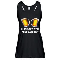 Black Out With Your Rack Out Drinking Ladies Essential Flowy Tank