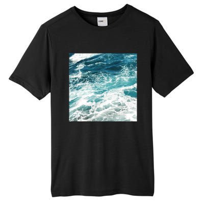 Blue Ocean Waves Tall Fusion ChromaSoft Performance T-Shirt