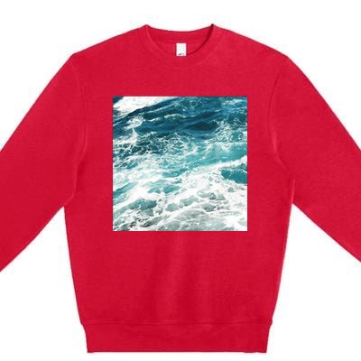 Blue Ocean Waves Premium Crewneck Sweatshirt