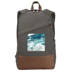 Blue Ocean Waves Cotton Canvas Backpack