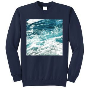 Blue Ocean Waves Tall Sweatshirt