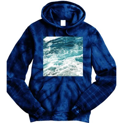 Blue Ocean Waves Tie Dye Hoodie