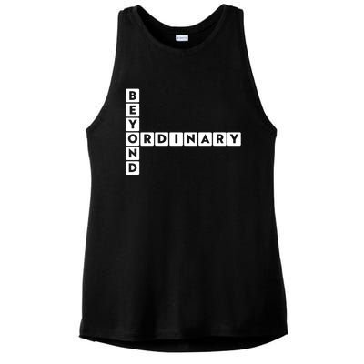 Beyond Ordinary Word Game Style Ladies PosiCharge Tri-Blend Wicking Tank