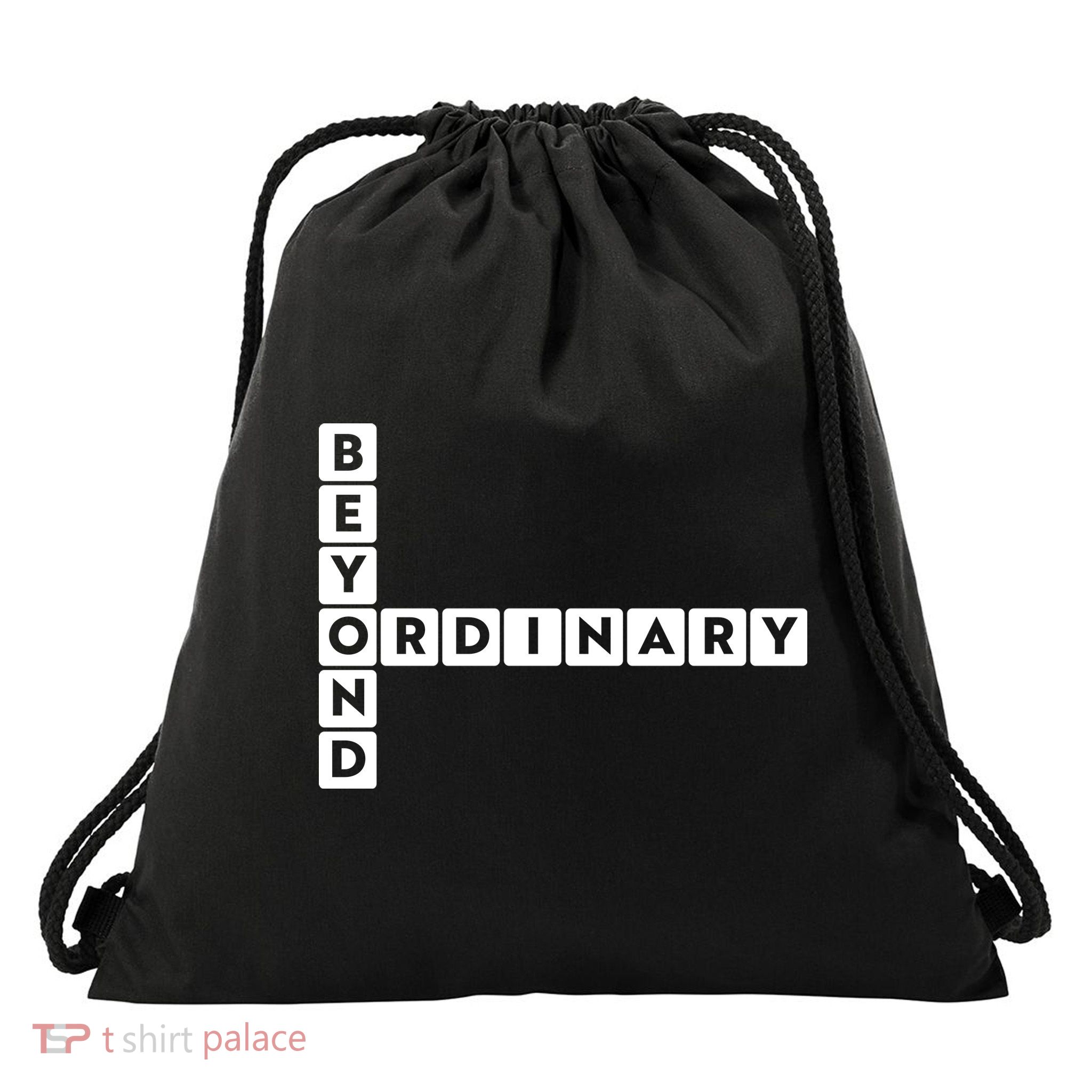 Beyond Ordinary Word Game Style Drawstring Bag