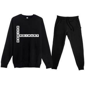 Beyond Ordinary Word Game Style Premium Crewneck Sweatsuit Set