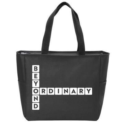 Beyond Ordinary Word Game Style Zip Tote Bag
