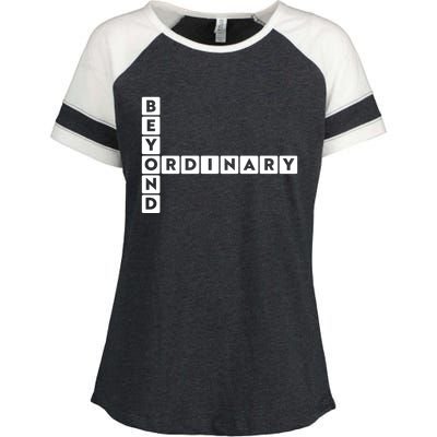 Beyond Ordinary Word Game Style Enza Ladies Jersey Colorblock Tee