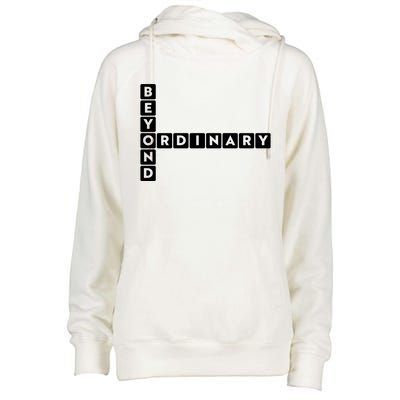 Beyond Ordinary Word Game Style Womens Funnel Neck Pullover Hood