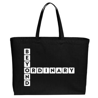 Beyond Ordinary Word Game Style Cotton Canvas Jumbo Tote